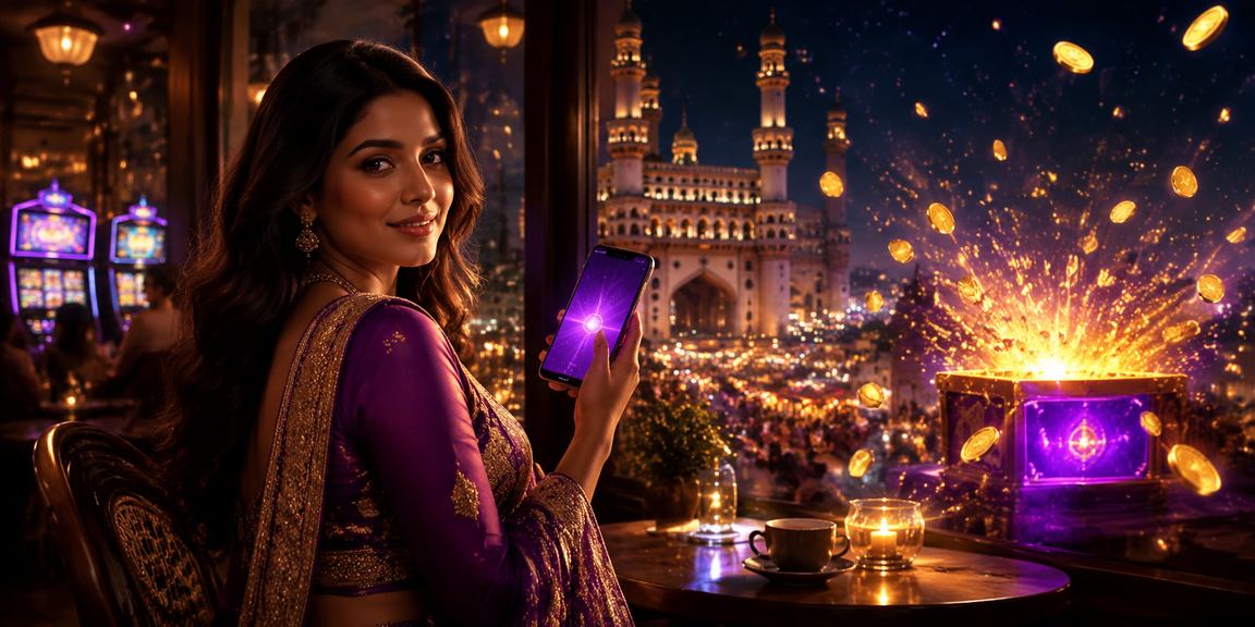 Mobile phone showing payment apps near Charminar at night in Hyderabad