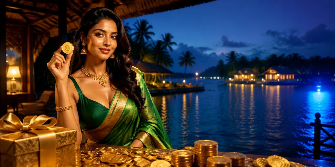 Lottery ticket purchase and betting in Kerala with traditional attire